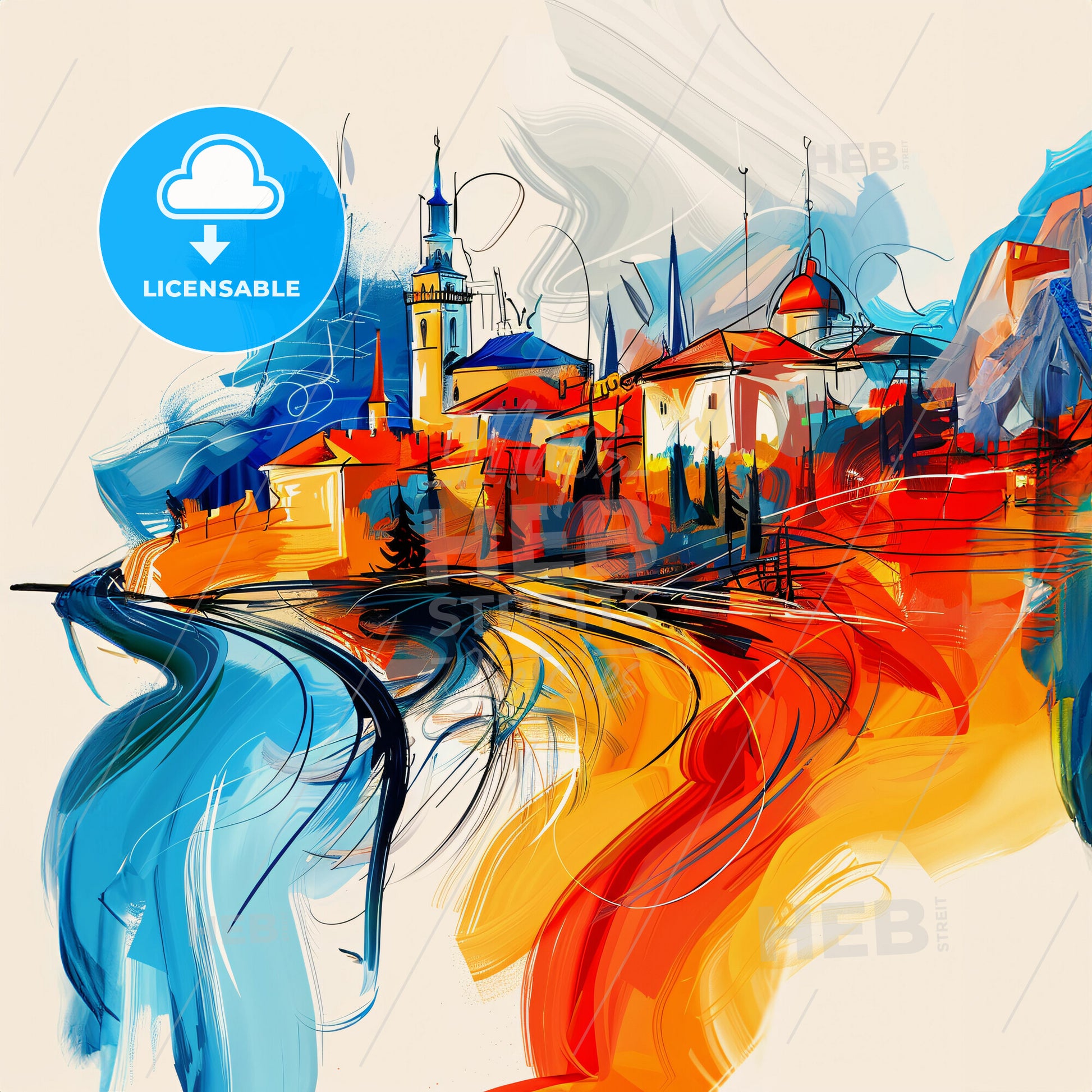 Vibrant Sarajevo, Bosnia And Herzegovina - A Painting Of A City