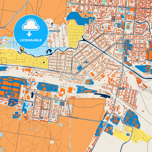 Colorful Sarapul Street Map with Labels and Buildings