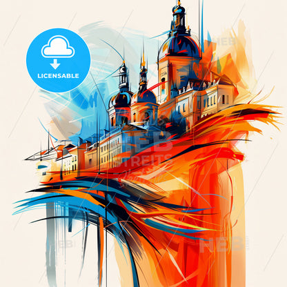 Vibrant Sarcelles, France - A Painting Of A Building