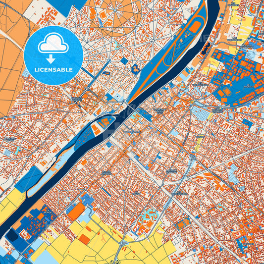 Colorful Sartrouville Street Map with Labels and Buildings