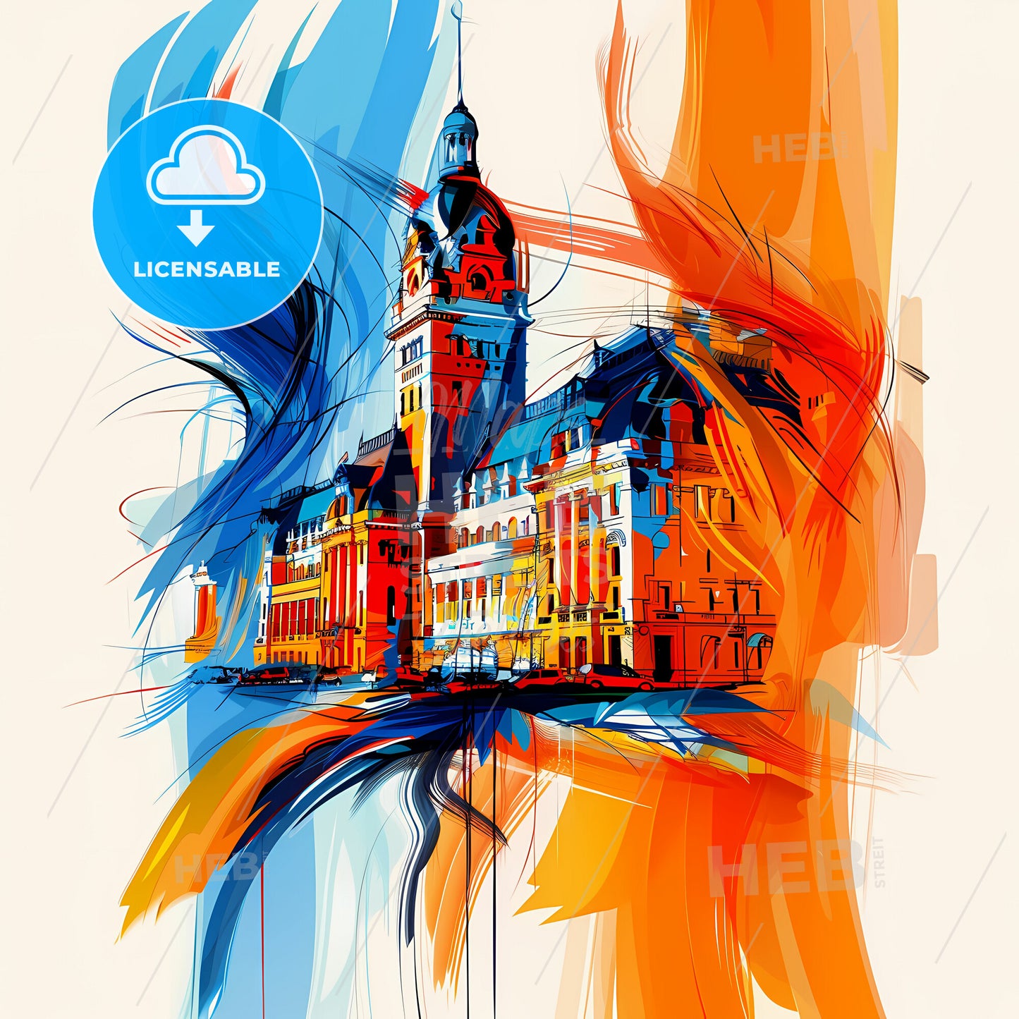 Vibrant Saskatoon, Canada - A Painting Of A Building