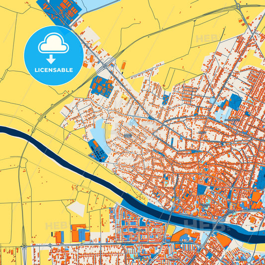 Colorful Satu Mare Street Map with Labels and Buildings
