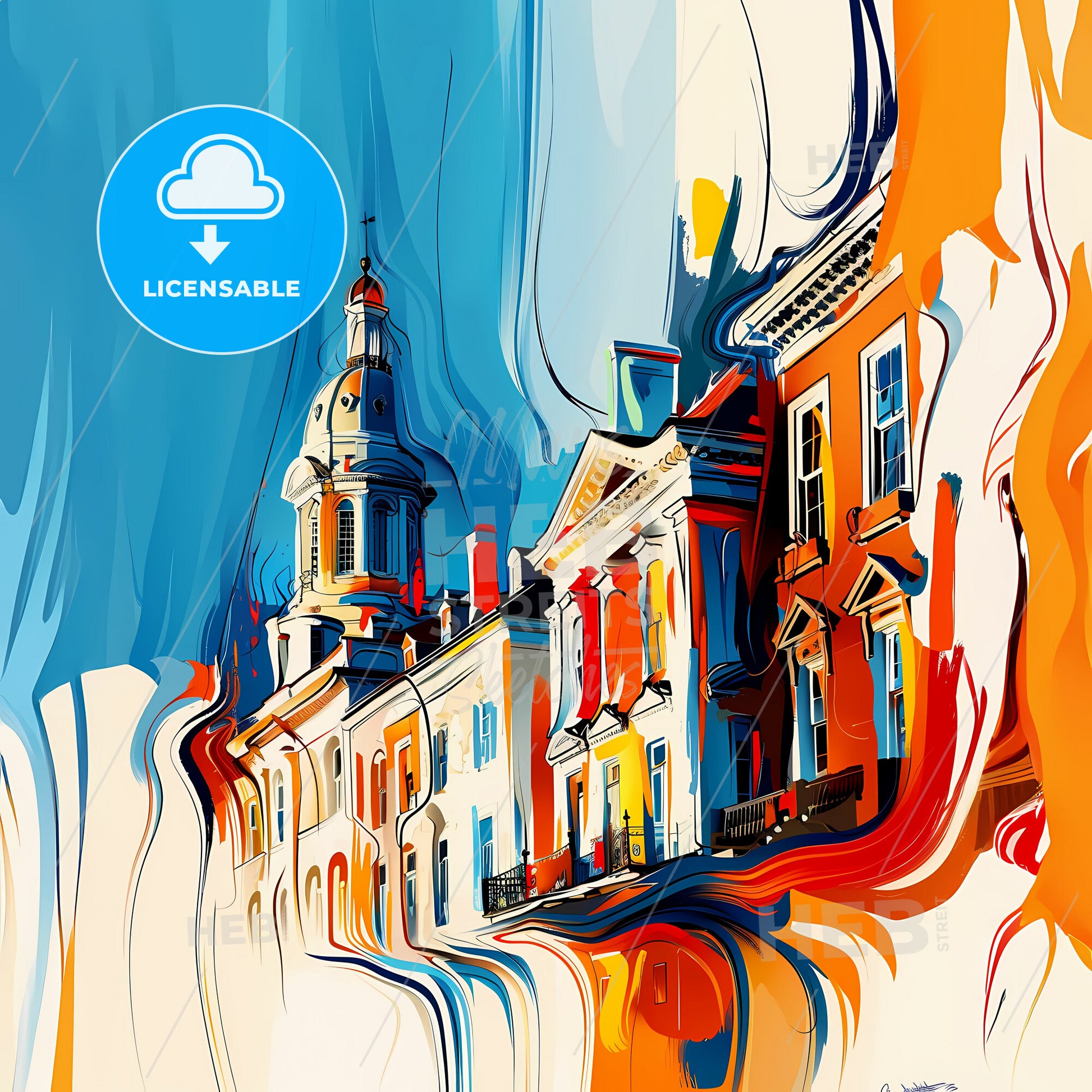 Vibrant Savannah, Georgia - A Building With A Tower