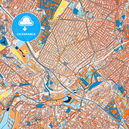 Colorful Savigny-sur-Orge Street Map with Labels and Buildings
