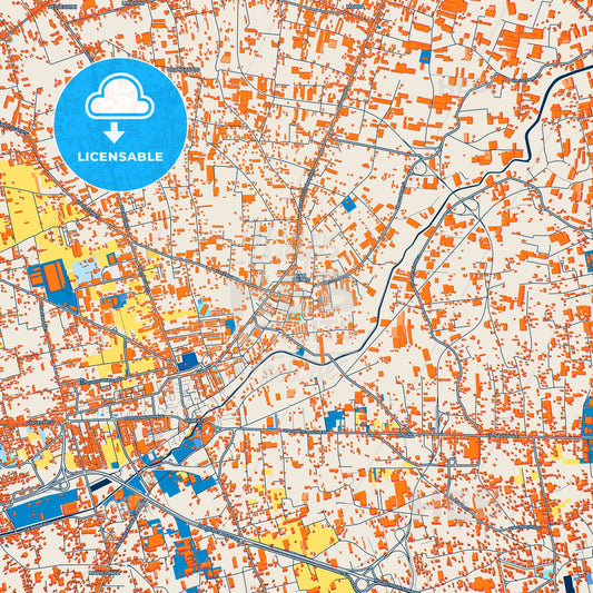 Colorful Scafati Street Map with Labels and Buildings