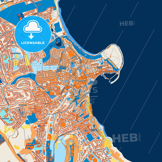 Colorful Scarborough Street Map with Labels and Buildings