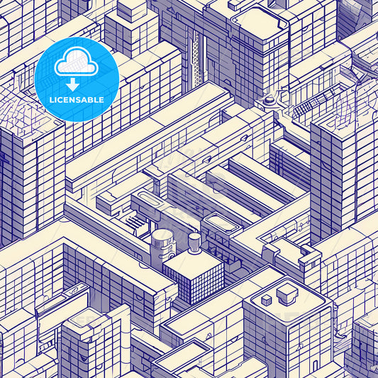 schematic engraved in marble madness - A blueprint of a city