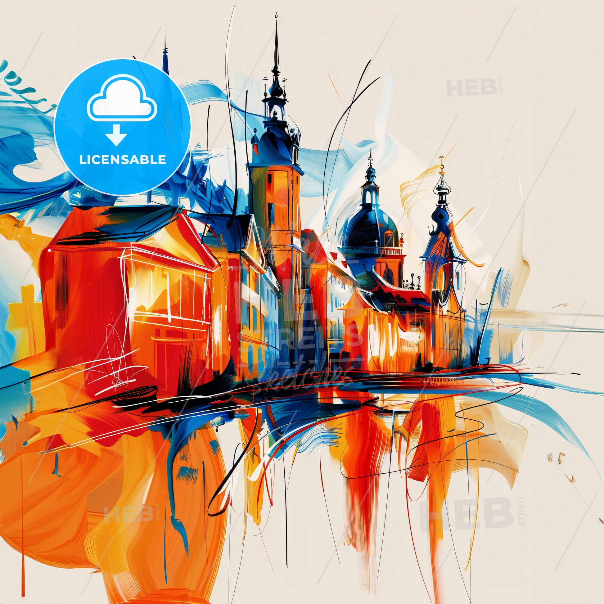 Vibrant Schwerin, Germany - A Painting Of A City