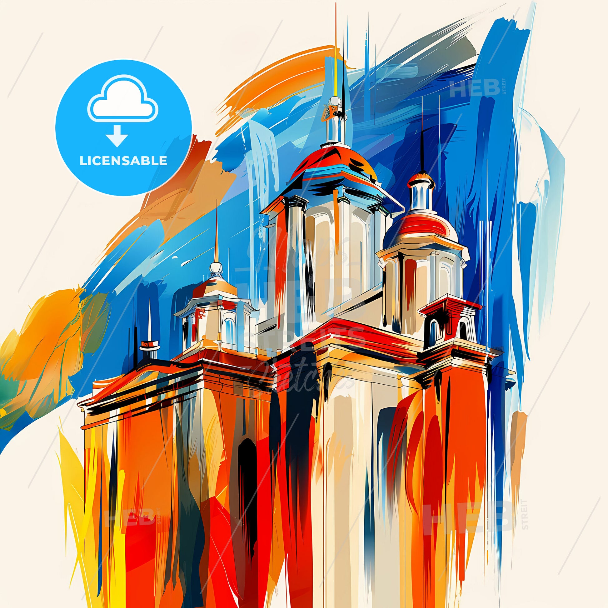 Vibrant Semarang, Indonesia - A Painting Of A Building