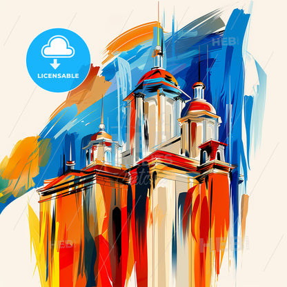 Vibrant Semarang, Indonesia - A Painting Of A Building