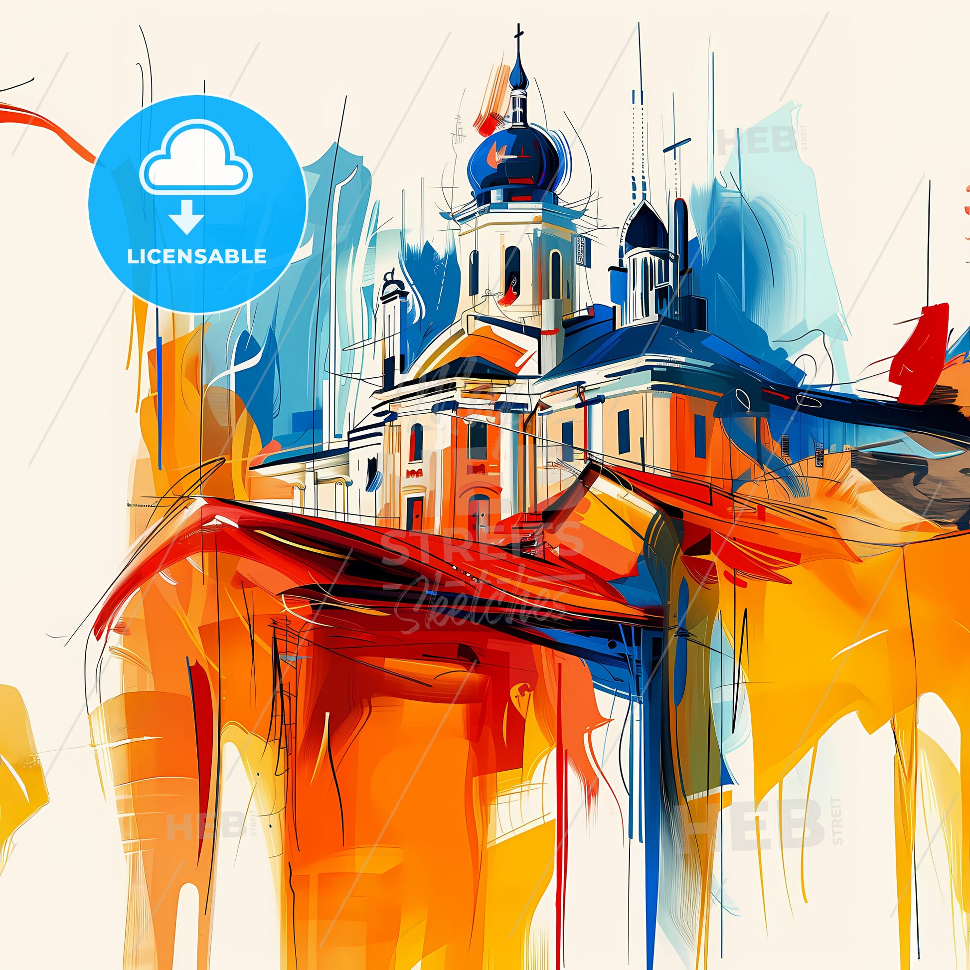 Vibrant Semarang, Indonesia - A Painting Of A Building