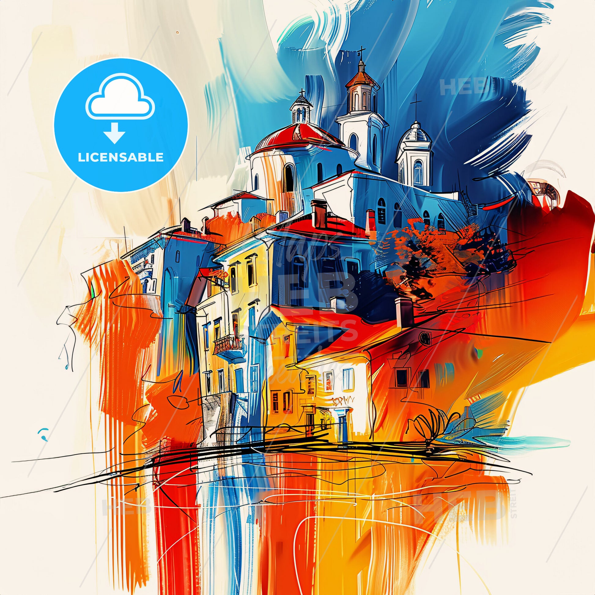 Vibrant Senaki, Georgia - A Painting Of A Building