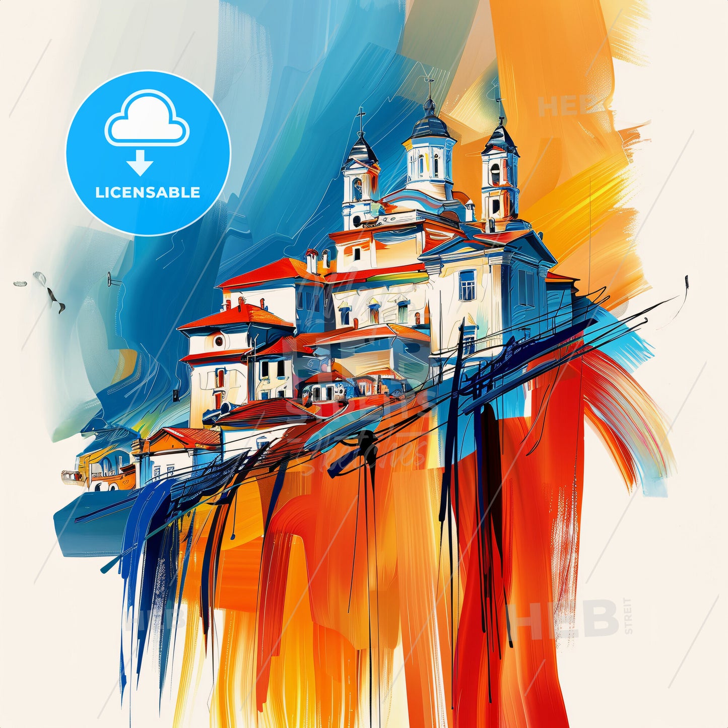 Vibrant Senaki, Georgia - A Painting Of A Building