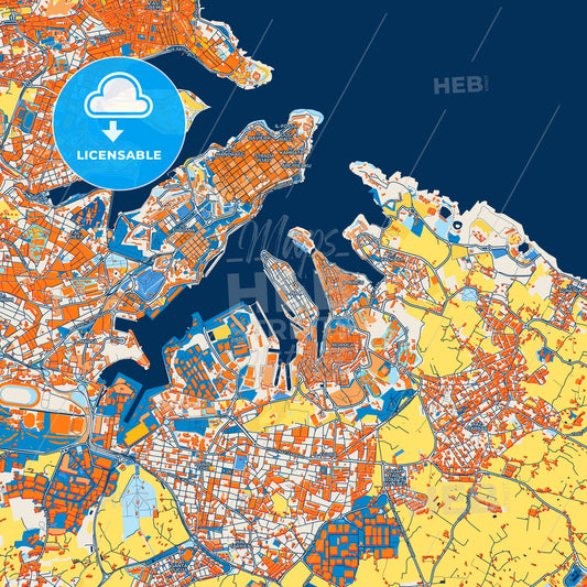 Colorful Senglea Street Map with Labels and Buildings
