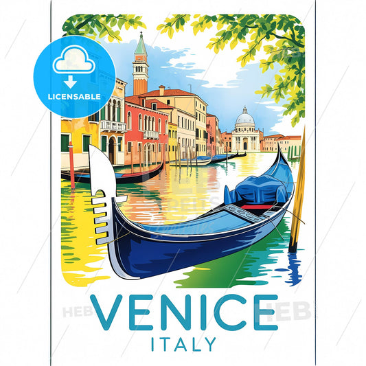 Serene Venice: Nostalgic Canal Escape in Vibrant Colors