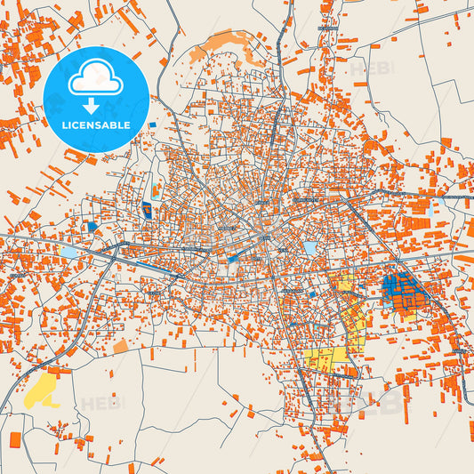 Colorful Serik Street Map with Labels and Buildings