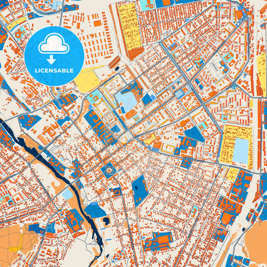 Colorful Serpukhov Street Map with Labels and Buildings