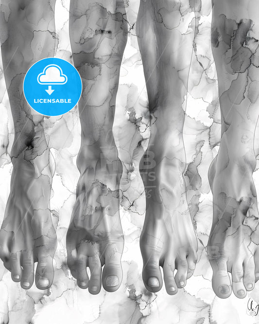 Feet Sketch Collection: Minimalist Illustrations - A close up of a foot