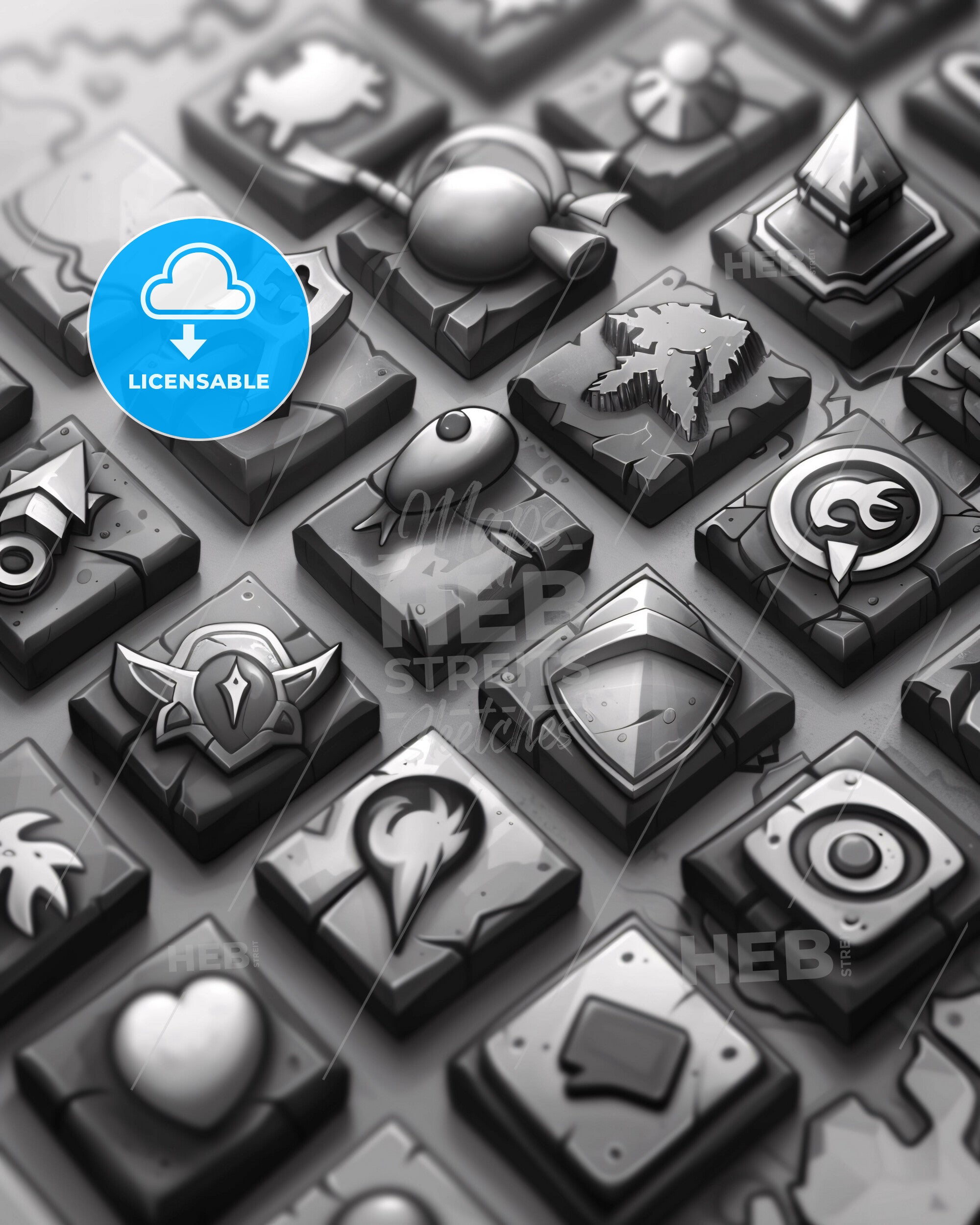 Sketchy Atlas: Navigational Pointer Icons - HEBSTREITS Stock Image
