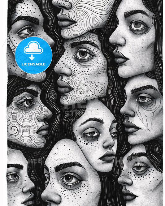 Noses of the World: A Line Art Collection - A group of women's faces