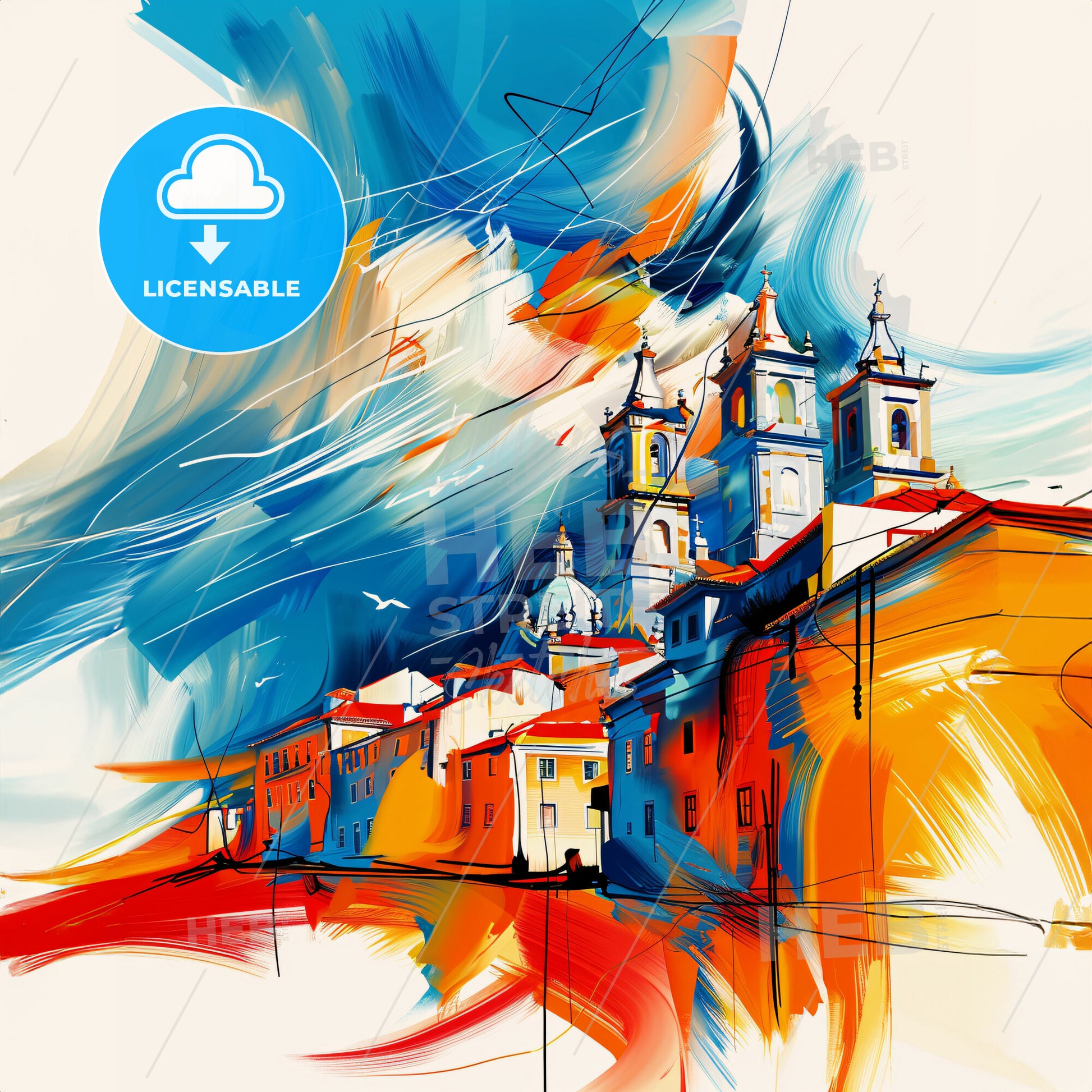 Vibrant Setúbal, Portugal - A Painting Of A City