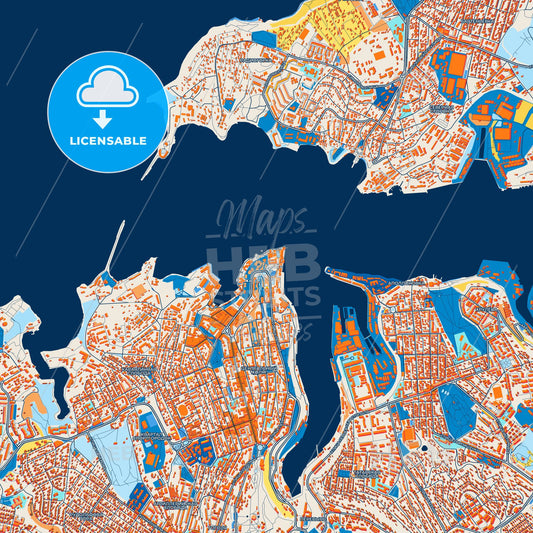 Colorful Sevastopol Street Map with Labels and Buildings