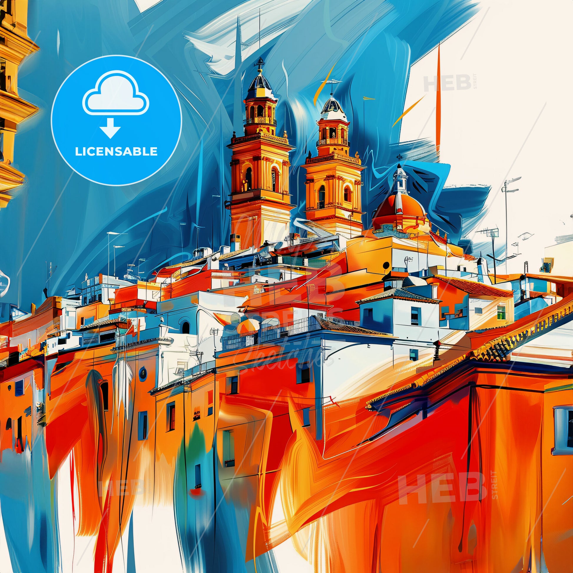 Vibrant Sevilla, Spain - A Colorful Painting Of A City