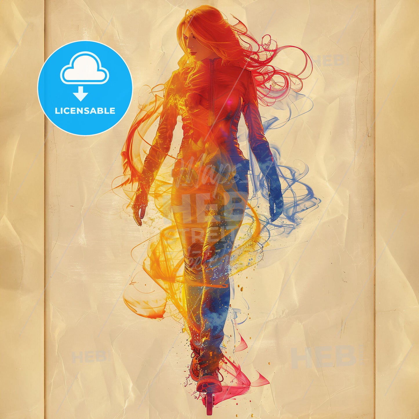 Shadow Skate: The Art of Movement - A woman in a dress with colorful smoke