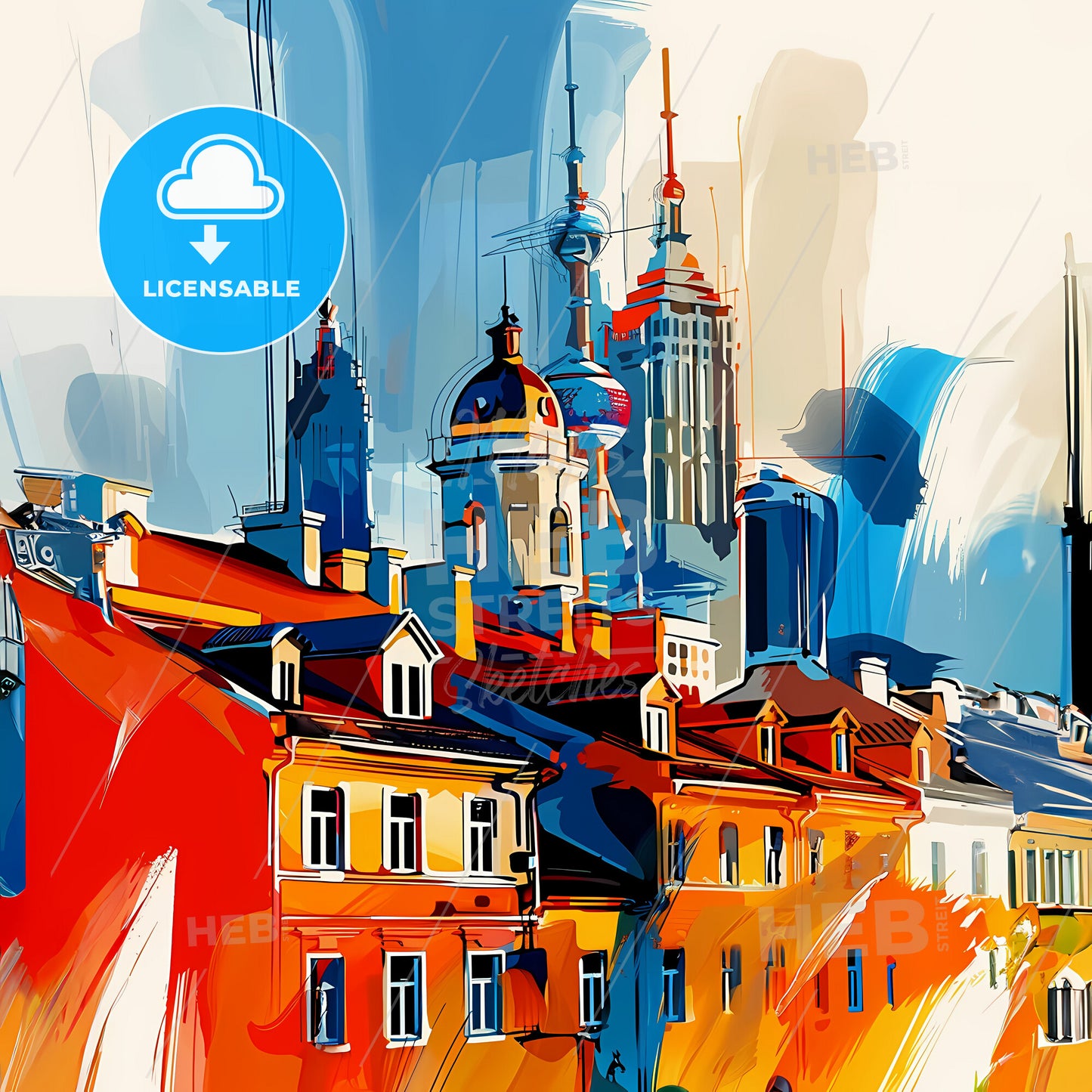 Vibrant Shanghai, China - A Colorful Cityscape With Buildings And Towers