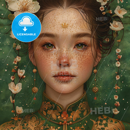 A Woman With Flowers In Her Hair