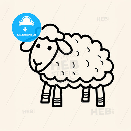 Sheep Bold And Very Easy Coloring Pages For Kids - A Black And White Drawing Of A Sheep