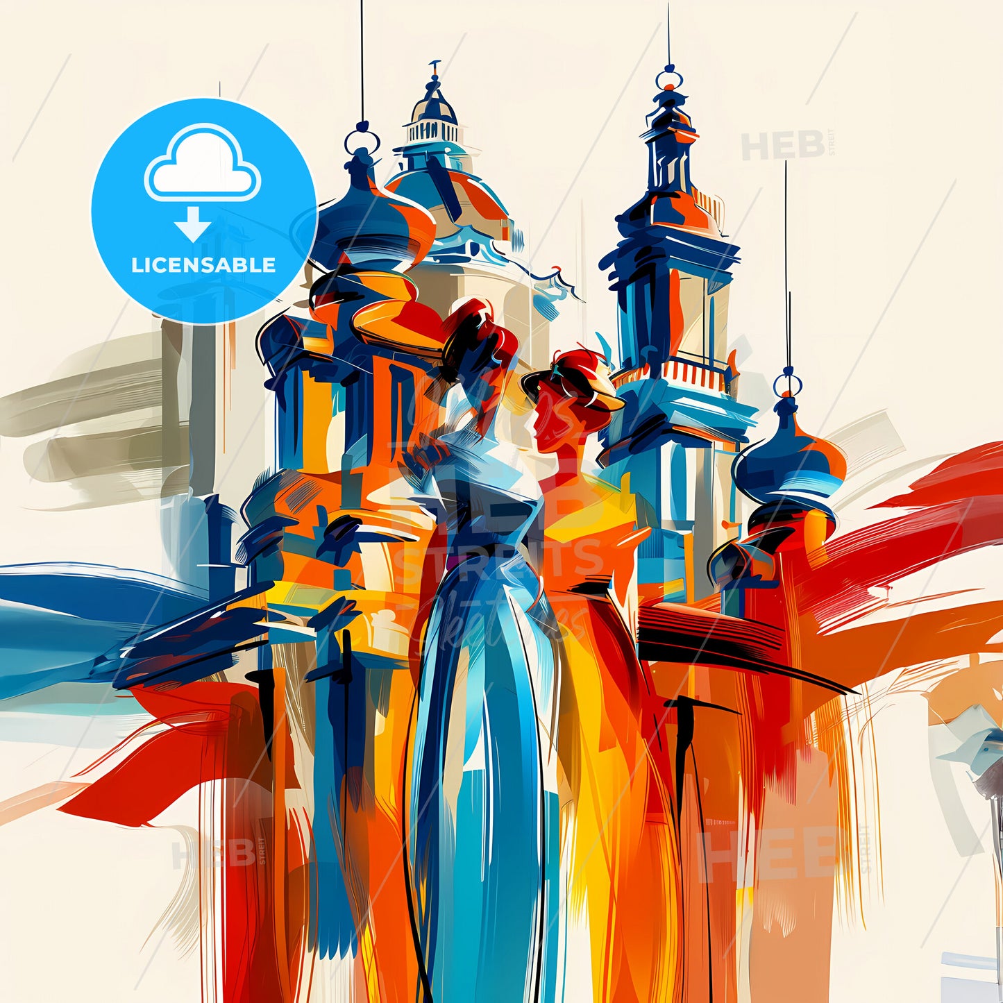 Vibrant Shenyang, China - A Painting Of Two Women In Dresses