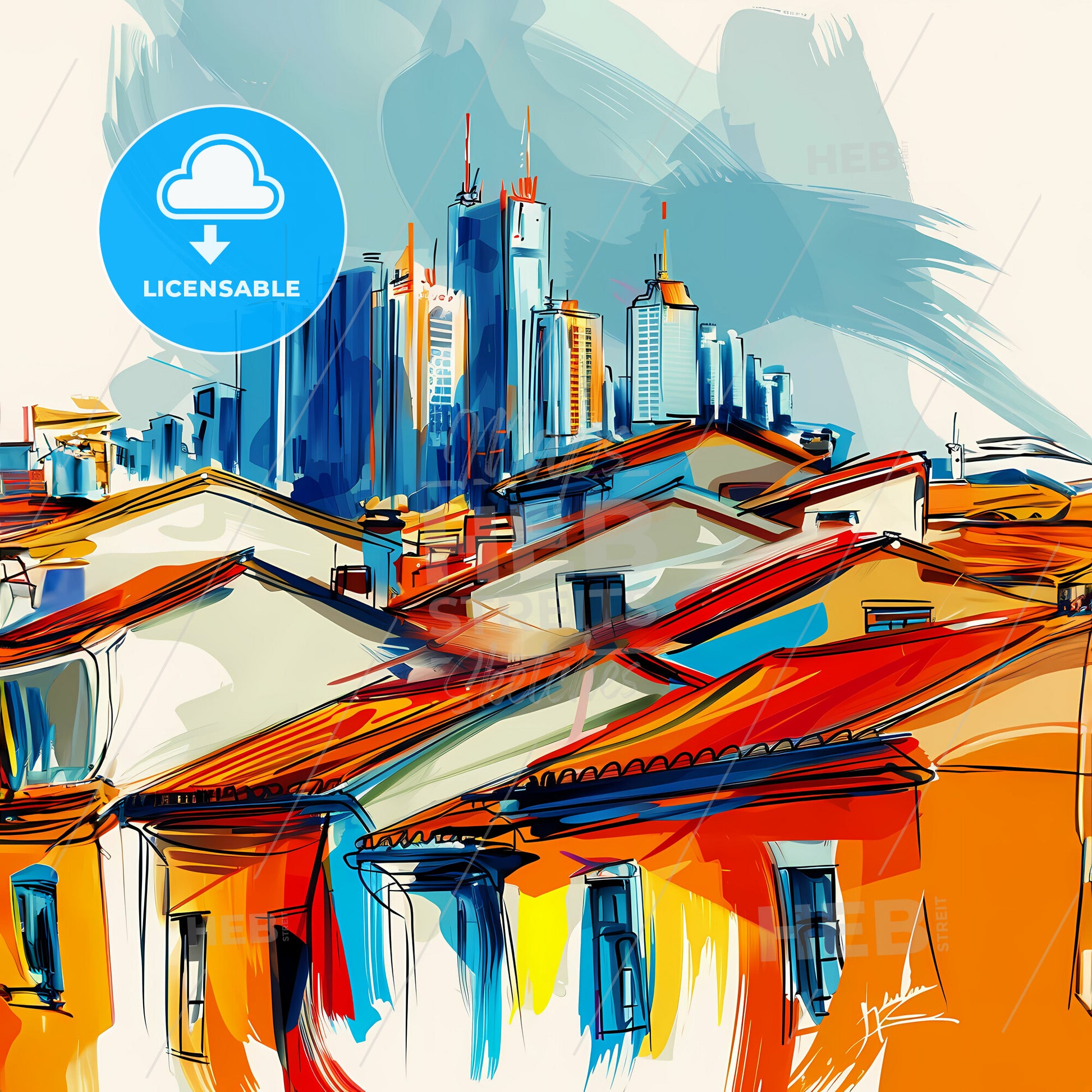 Vibrant Shenzhen, China - A Group Of Buildings With A City In The Background