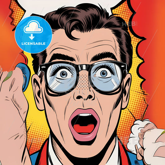 Shock and Awe: Vintage Comic Pop Art of a Surprised Spectator