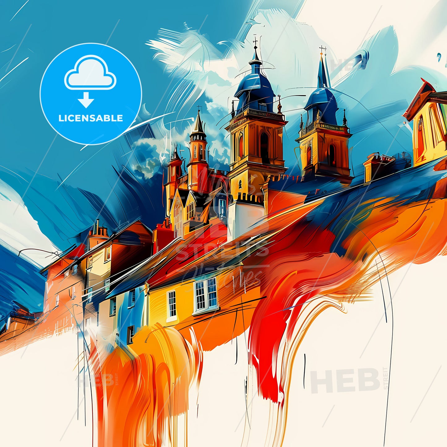 Vibrant Shrewsbury, England - A Colorful Building With Towers