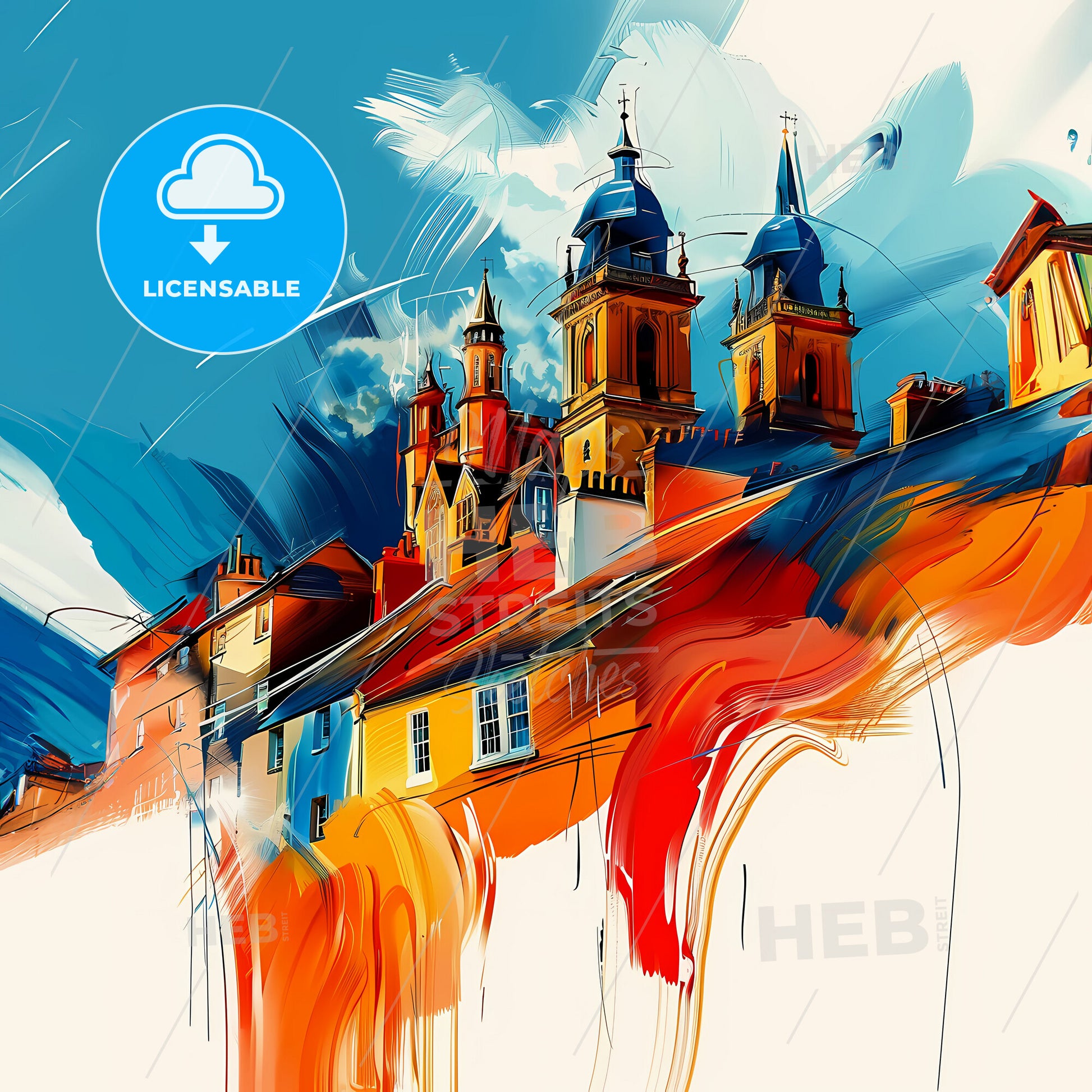 Vibrant Shrewsbury, England - A Colorful Building With Towers