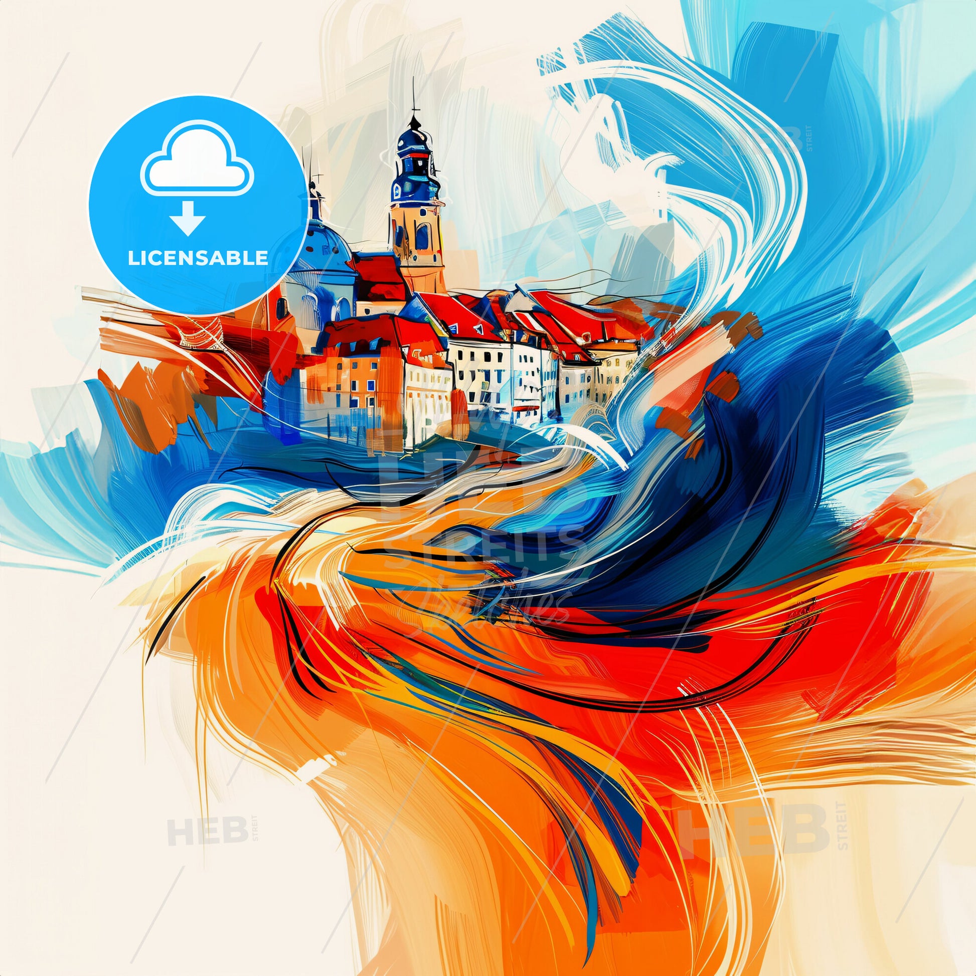 Vibrant Siegen, Germany - A Painting Of A City