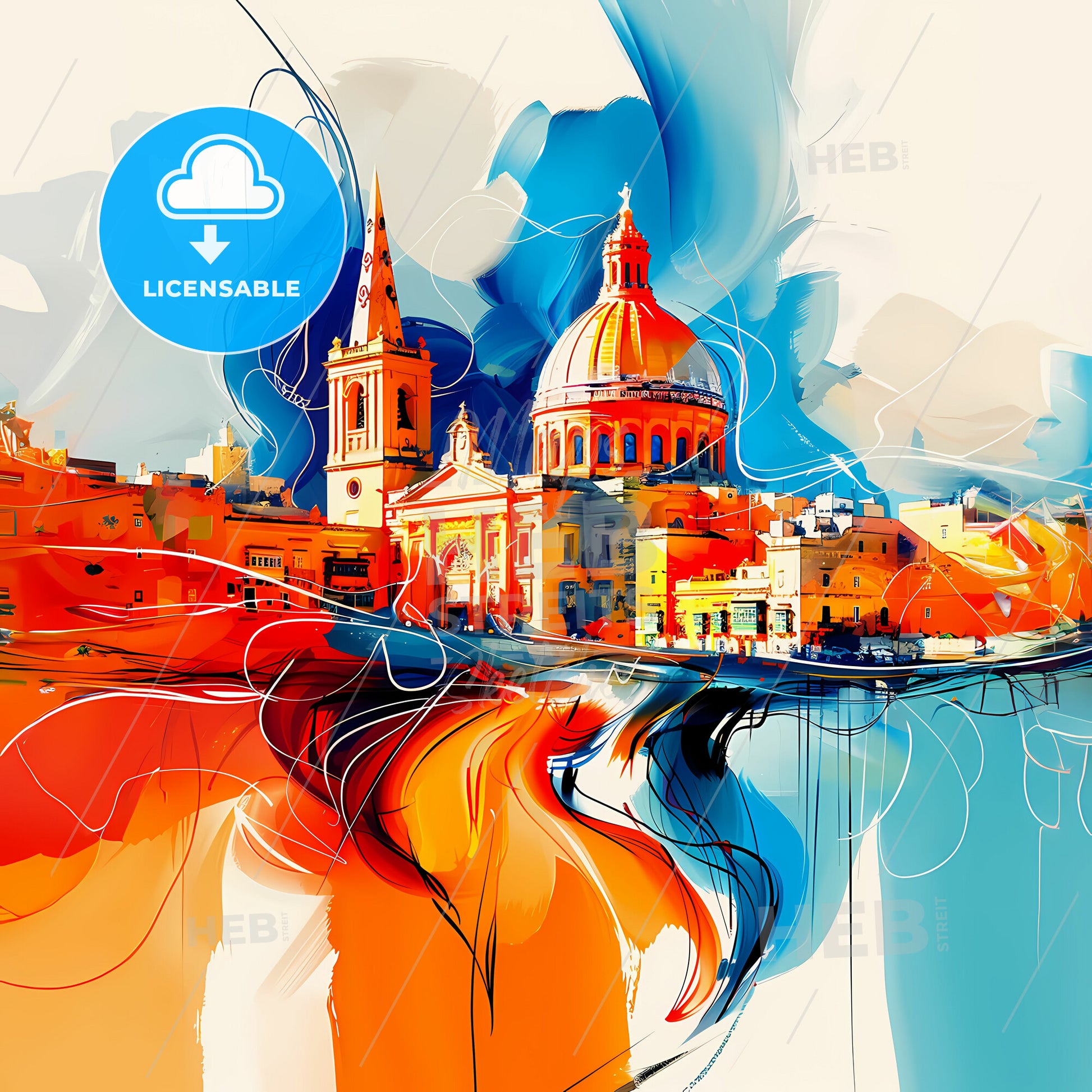 Vibrant Siġġiewi, Malta - A Colorful Painting Of A City