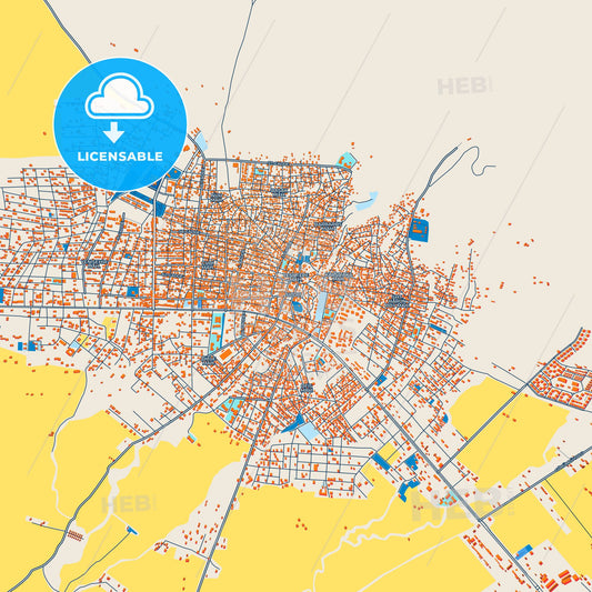 Colorful Silopi Street Map with Labels and Buildings