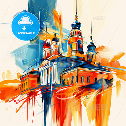 Vibrant Сімферопол, Ukraine - A Painting Of A Building