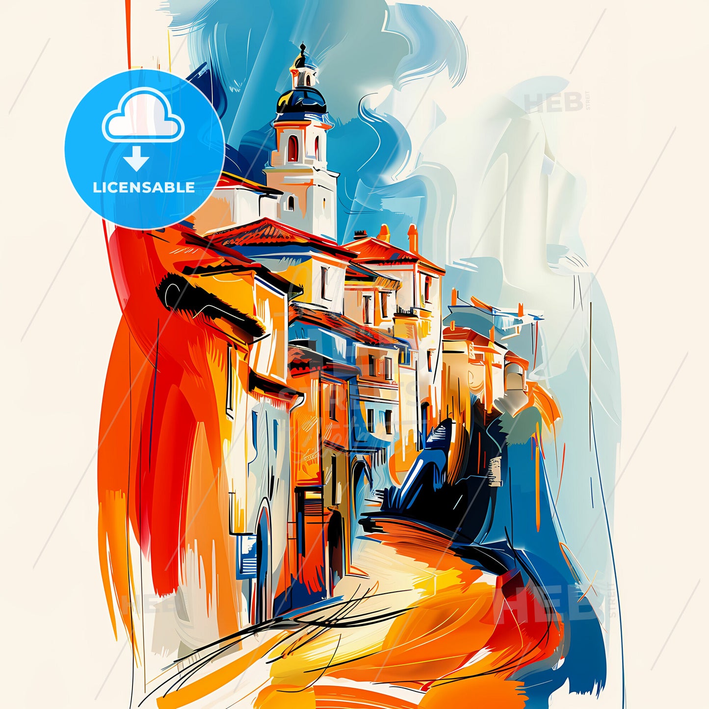 Vibrant Simi Valley, California - A Painting Of A Colorful City