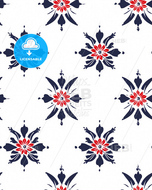 Vibrant bohemian floral pattern on white background for art and design projects