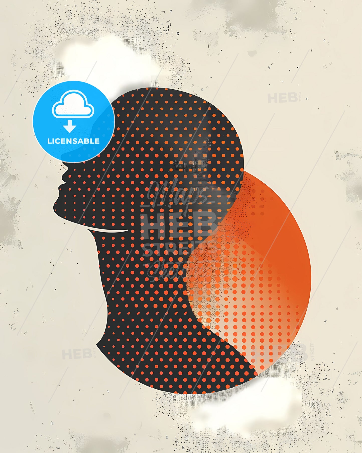 Abstract Dotted Black Orange Painting Minimalist Pixel Art Digital Art Contemporary Creative Concept Technology Innovation