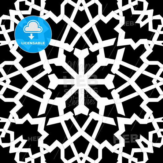 Minimalistic Arabic Pattern Art: Vibrant Black and White Circular Design
