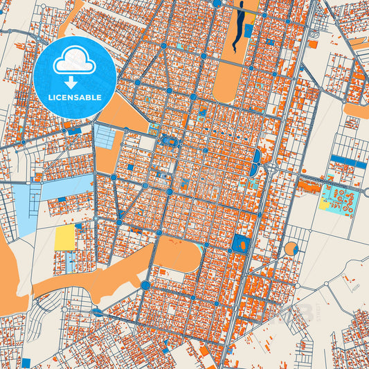 Colorful Sinop Street Map with Labels and Buildings
