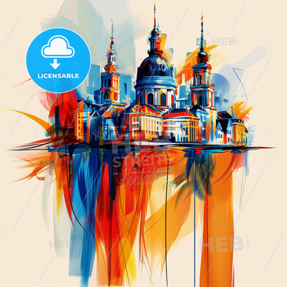 Vibrant Sint-Truiden , Belgium - A Painting Of A Building