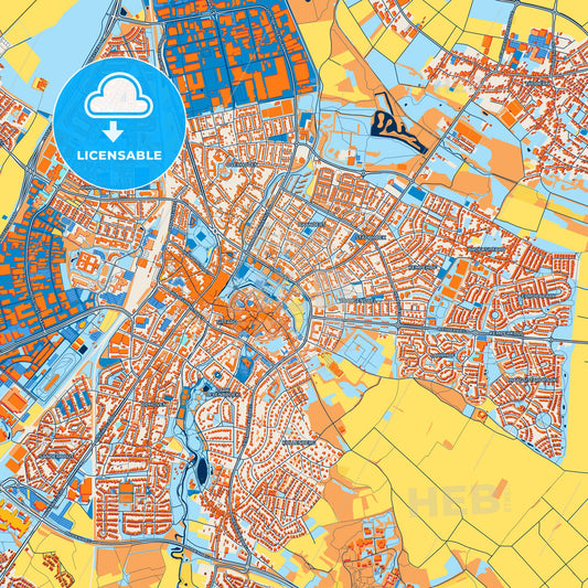 Colorful Sittard-Geleen Street Map with Labels and Buildings