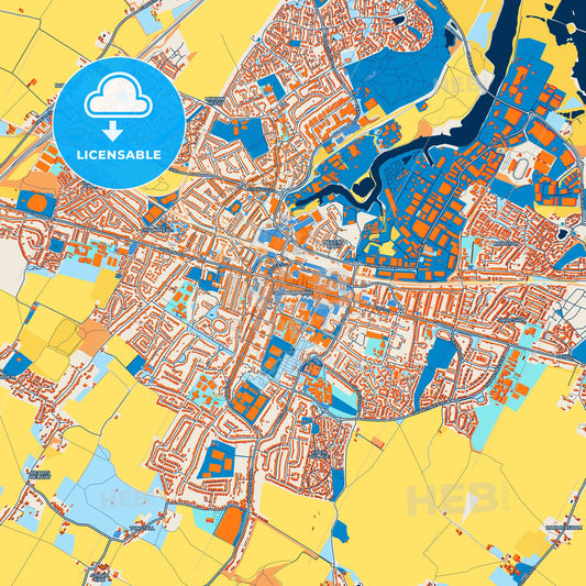 Colorful Sittingbourne Street Map with Labels and Buildings