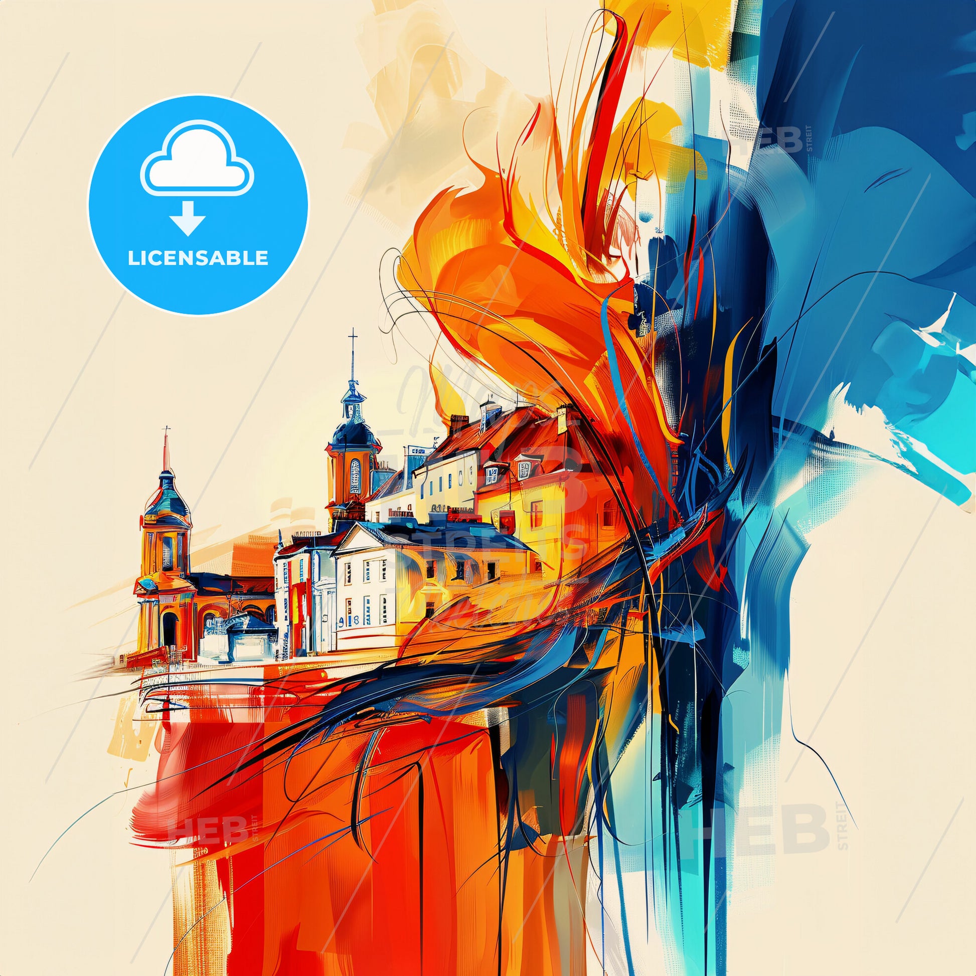 Vibrant Slough, England - A Painting Of A City