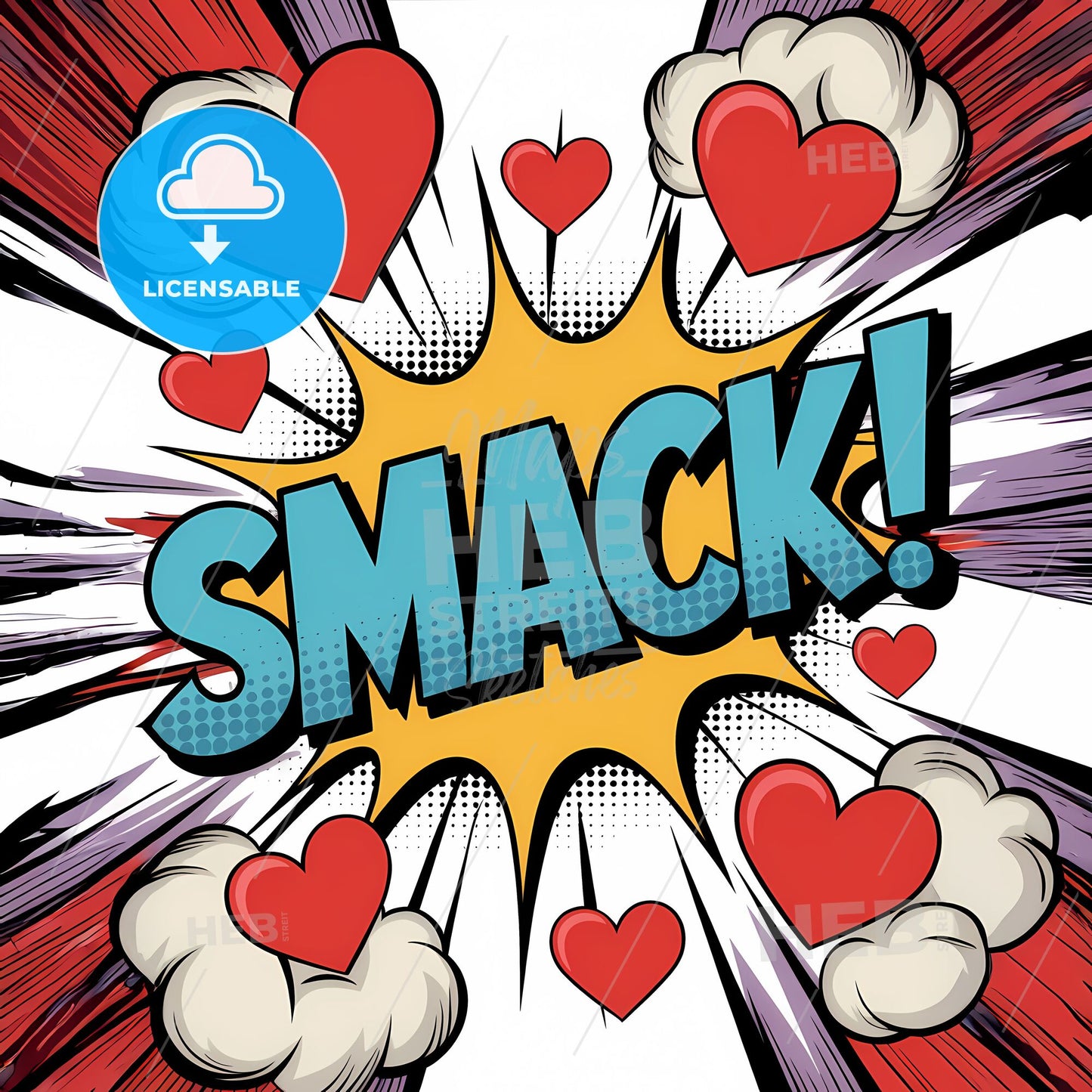 Smack! Explosive Loveburst: Comic Style Art with Heartfelt Impact